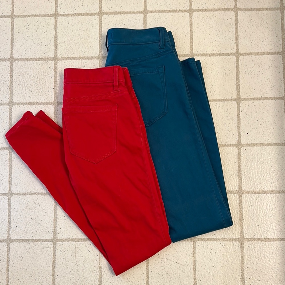 Loft Colorful Denim Jeggingd - Red and Teal